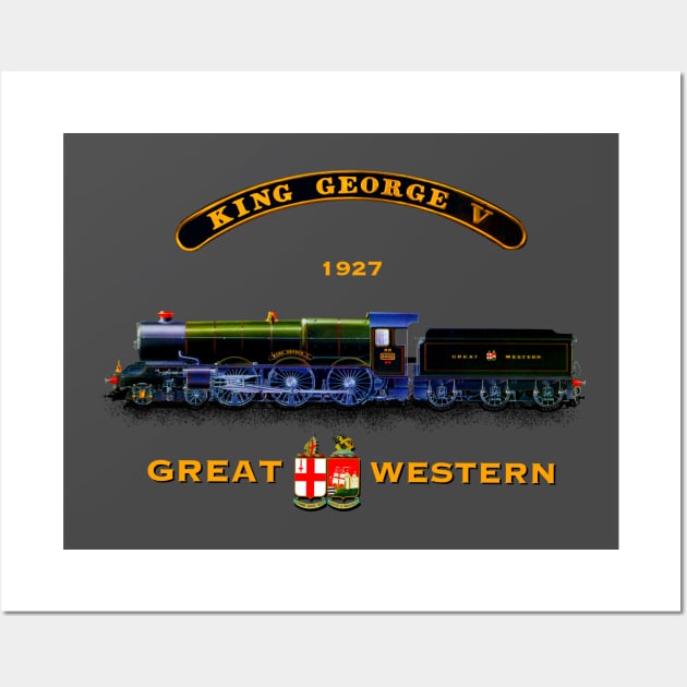 The Great Western Railway King George V steam Train MotorManiac Wall Art by MotorManiac